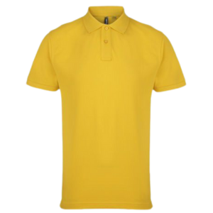 Polos pique manga corta amarillo para hombre