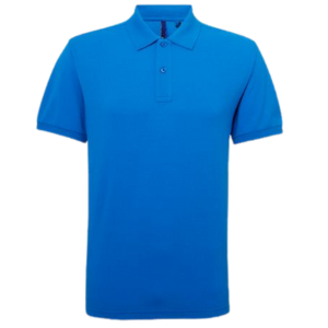 Polos pique manga corta azul para hombre