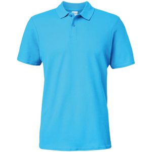 Polos pique manga corta celeste para hombre