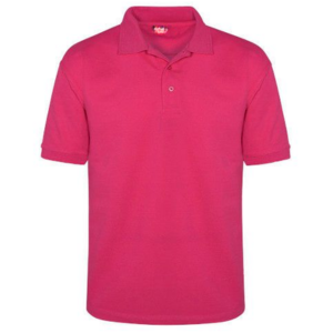 Polos pique manga corta fucsia para hombre