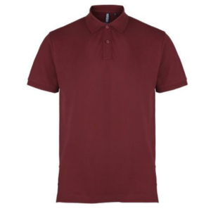 Polos pique manga corta guinda para hombre