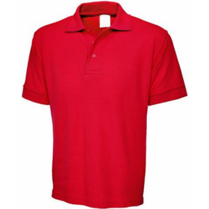 Polos pique manga corta rojo para hombre