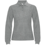 Polos pique manga larga melange para mujer