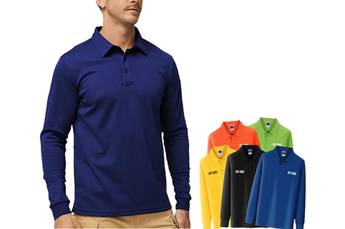 Polos pique manga larga para empresas