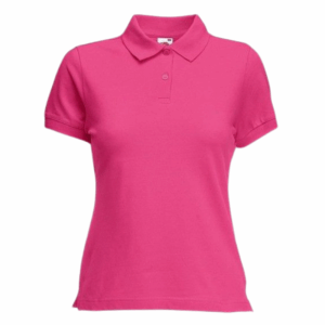 polo camisero pique manga corta color fucsia para mujer