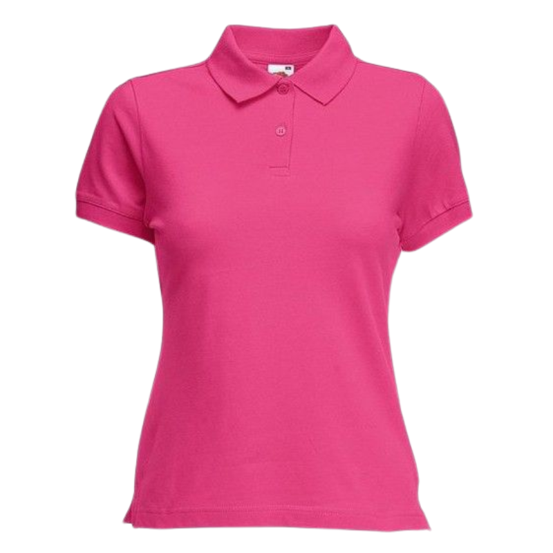 polo camisero pique manga corta color fucsia para mujer