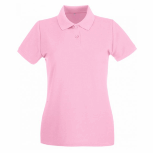 polo camisero pique manga corta color rosado para mujer