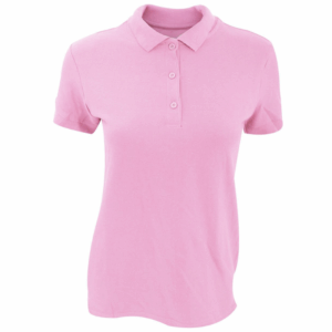 polo camisero pique manga corta color rosado para mujer por mayor