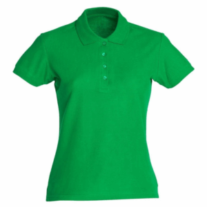polo camisero pique manga corta color verde para mujer por mayor