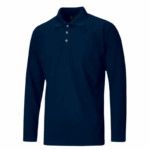 polo camisero pique manga larga color azul marino para hombre