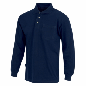 polo camisero pique manga larga color azul marino para hombre por mayor