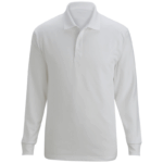 polo camisero pique manga larga color blanco para hombre