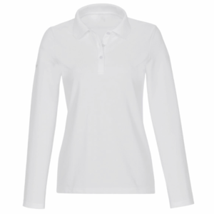 polo camisero pique manga larga color blanco para mujer por mayor
