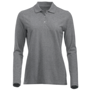 polo camisero pique manga larga color gris para mujer