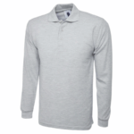 polo camisero pique manga larga color melange para hombre