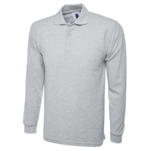 polo camisero pique manga larga color melange para hombre