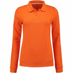 polo camisero pique manga larga color naranja para mujer por mayor