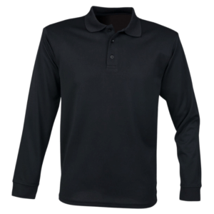 polo camisero pique manga larga color negro para hombre por mayor
