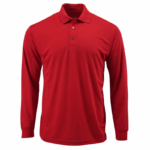 polo camisero pique manga larga color rojo para hombre
