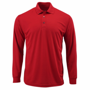 polo camisero pique manga larga color rojo para hombre