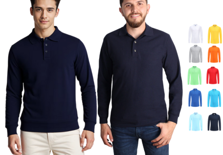 polos pique camiseros manga larga para hombre