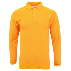 polos pique manga larga amarillo para hombre