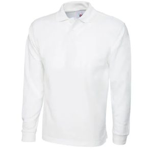 polos pique manga larga blanco para hombre