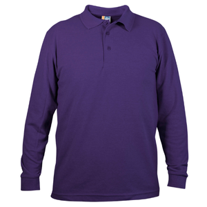 polos pique manga larga morado para hombre