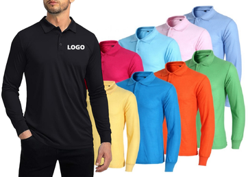 polos pique manga larga para hombre