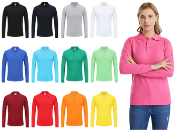 polos pique manga larga para mujer