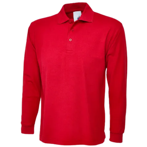 polos pique manga larga rojo para hombre